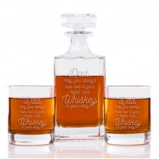 Red Barrel Studio Alyn Dad May You Always Have Love in Your Heart and Whiskey in Your Belly Classic Square 3 Piece Beverage Serving Set RDBT6838